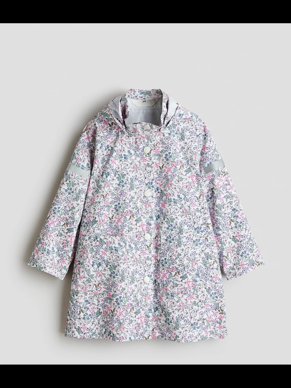 H&M Pink and Blue Floral Print Water-resistant softshell jacket
